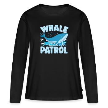 Whale Patrol Funny Whales Lover Marine Scientist - Frauen Premium Bio Langarmshirt - Schwarz - Vorne - Julia (174cm)