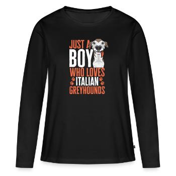 Lévrier italien Greyhound Chiens - T-shirt manches longues Premium bio Femme - noir - Devant - Julia (174cm)