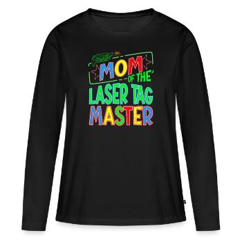 Maman Maman du Laser Tag Birthday Boy Master - T-shirt manches longues Premium bio Femme - noir - Devant - Julia (174cm)