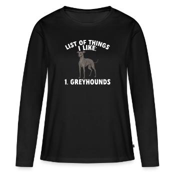 Lévrier italien Greyhound Chiens - T-shirt manches longues Premium bio Femme - noir - Devant - Julia (174cm)