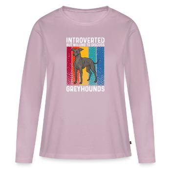 Lévrier italien Greyhound Chiens - T-shirt manches longues Premium bio Femme - rose poudré - Devant - Julia (174cm)