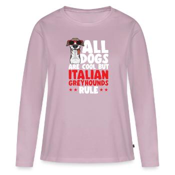 Italian Greyhound Greyhound Dogs - Women's Premium Organic Long Sleeve Shirt - dusky pink - Front - Julia (174cm)