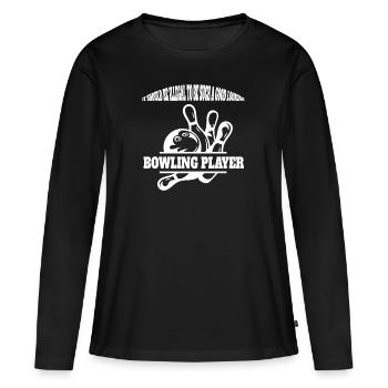 Bowler Skittles Club Bowling Skittles Bowling Club - T-shirt manches longues Premium bio Femme - noir - Devant - Julia (174cm)