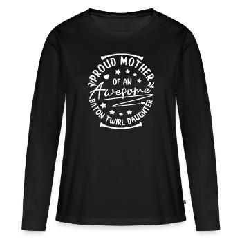 Baton Twirling Maman D’une fille géniale Baton Twirl - T-shirt manches longues Premium bio Femme - noir - Devant - Julia (174cm)