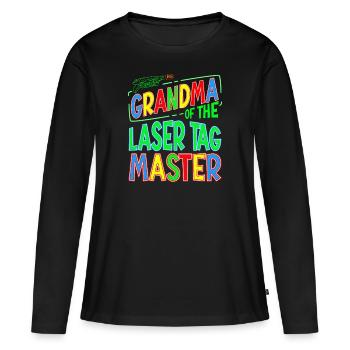 Gran Grand-mère du Laser Tag Birthday Boy Master - T-shirt manches longues Premium bio Femme - noir - Devant - Julia (174cm)