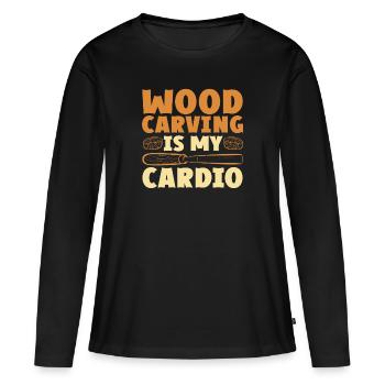 Woodworking carving carpenter - Women's Premium Organic Long Sleeve Shirt - black - Front - Julia (174cm)