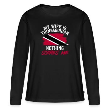Drapeau de Trinité-et-Tobago - T-shirt manches longues Premium bio Femme - noir - Devant - Julia (174cm)