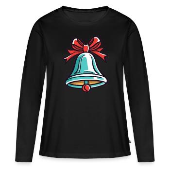 Cloche pour Noël - T-shirt manches longues Premium bio Femme - noir - Devant - Julia (174cm)
