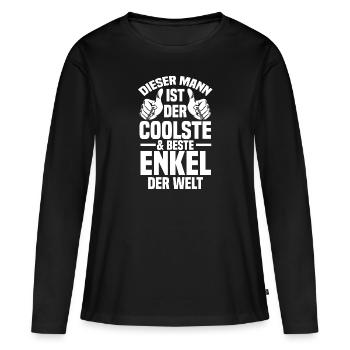 Enkel - Frauen Premium Bio Langarmshirt - Schwarz - Vorne - Julia (174cm)