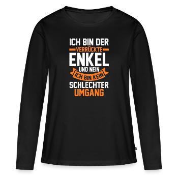 Enkel - Frauen Premium Bio Langarmshirt - Schwarz - Vorne - Julia (174cm)