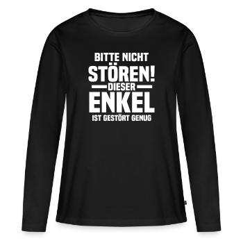 Enkel - Frauen Premium Bio Langarmshirt - Schwarz - Vorne - Julia (174cm)
