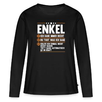 Enkel - Frauen Premium Bio Langarmshirt - Schwarz - Vorne - Julia (174cm)