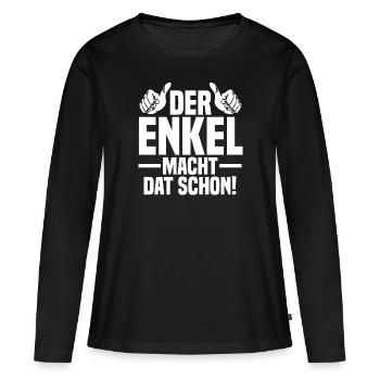 Enkel - Frauen Premium Bio Langarmshirt - Schwarz - Vorne - Julia (174cm)