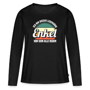Enkel - Frauen Premium Bio Langarmshirt - Schwarz - Vorne - Julia (174cm)