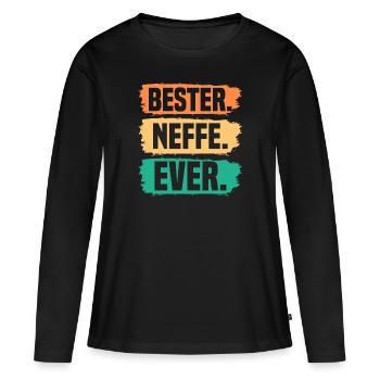 Neffe - Frauen Premium Bio Langarmshirt - Schwarz - Vorne - Julia (174cm)