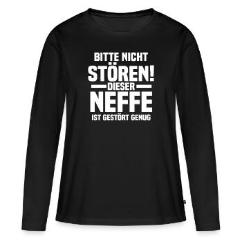 Neffe - Frauen Premium Bio Langarmshirt - Schwarz - Vorne - Julia (174cm)