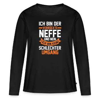 Neffe - Frauen Premium Bio Langarmshirt - Schwarz - Vorne - Julia (174cm)