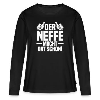 Neffe - Frauen Premium Bio Langarmshirt - Schwarz - Vorne - Julia (174cm)
