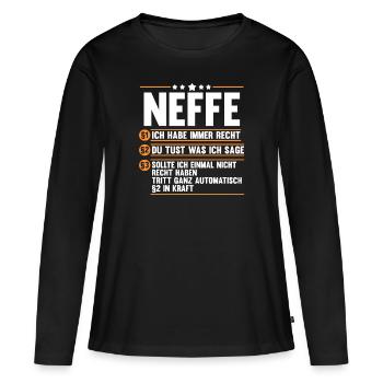 Neffe - Frauen Premium Bio Langarmshirt - Schwarz - Vorne - Julia (174cm)