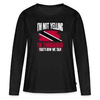 Drapeau de Trinité-et-Tobago - T-shirt manches longues Premium bio Femme - noir - Devant - Julia (174cm)