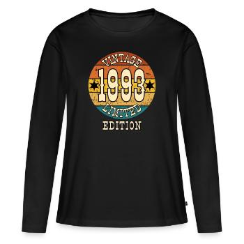 Millésime 1993 anniversaire - T-shirt manches longues Premium bio Femme - noir - Devant - Julia (174cm)