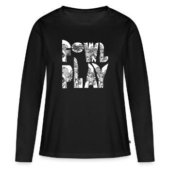 JEU DE VOLAILLE - T-shirt manches longues Premium bio Femme - noir - Devant - Julia (174cm)