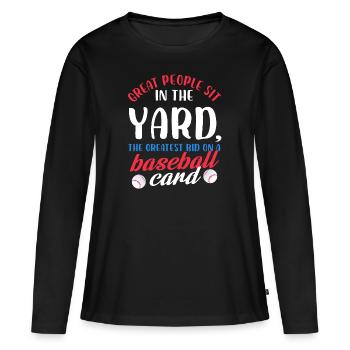 Des gens formidables s’assoient sur la cour La plus grande offre sur un - T-shirt manches longues Premium bio Femme - noir - Devant - Julia (174cm)