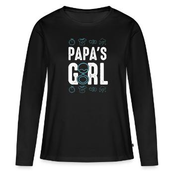 La fille de papa - T-shirt manches longues Premium bio Femme - noir - Devant - Julia (174cm)