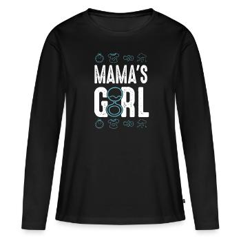 La fille de maman - T-shirt manches longues Premium bio Femme - noir - Devant - Julia (174cm)