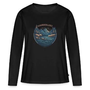Wanderlust Hiking Lovers Hiking - T-shirt manches longues Premium bio Femme - noir - Devant - Julia (174cm)