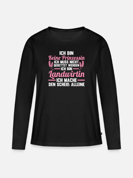 Landwirtschaft Bauer Landwirt - Frauen Premium Bio Langarmshirt - Schwarz