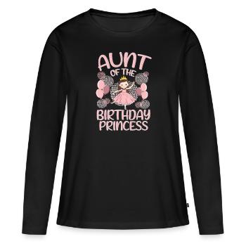 Aunt Of the Birthday Boy Princess Gift Deco - Frauen Premium Bio Langarmshirt - Schwarz - Vorne - Julia (174cm)