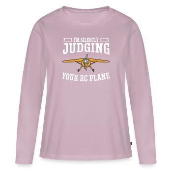 Remote Controlled Airplane Model Airplane - Women's Premium Organic Long Sleeve Shirt - dusky pink - Front - Julia (174cm)