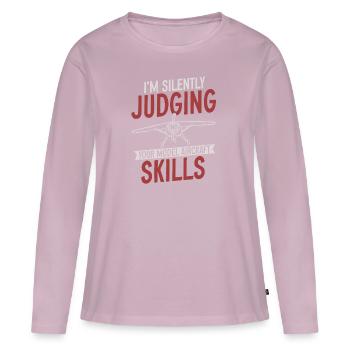 Remote Controlled Airplane Model Airplane - Women's Premium Organic Long Sleeve Shirt - dusky pink - Front - Julia (174cm)