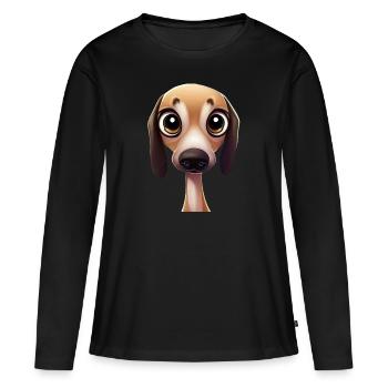 Anmutige Windhund-Pose - Frauen Premium Bio Langarmshirt - Schwarz - Vorne - Julia (174cm)