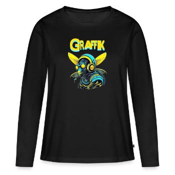 Graphique - T-shirt manches longues Premium bio Femme - noir - Devant - Julia (174cm)