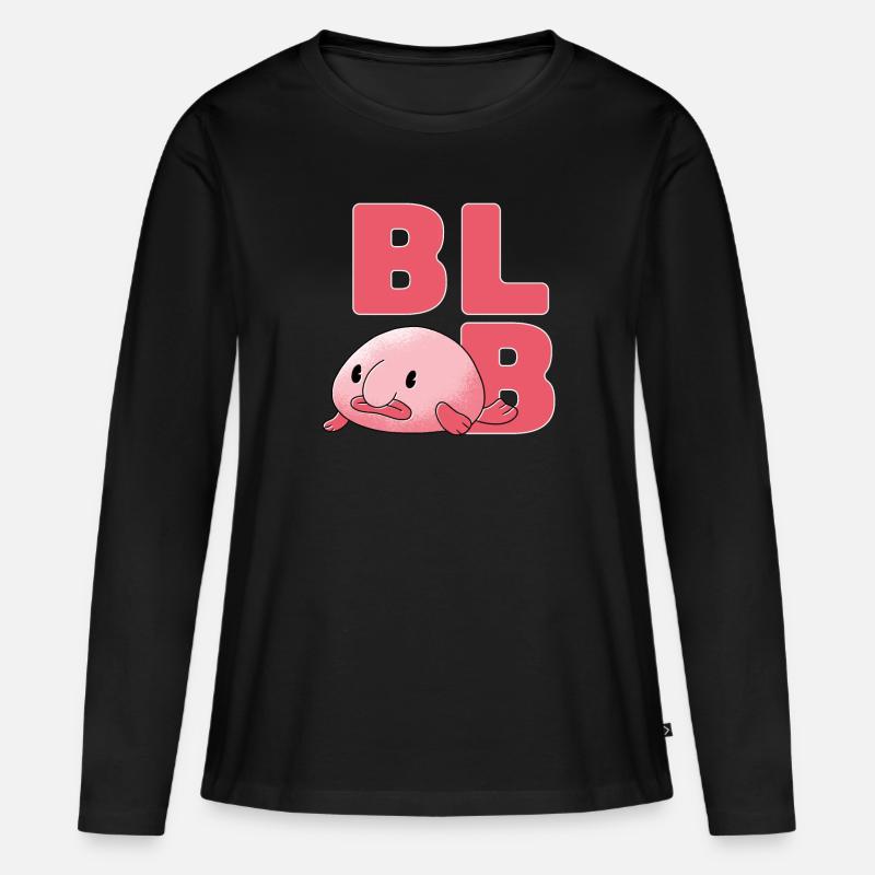 Blobfisch - Frauen Premium Bio Langarmshirt - Schwarz