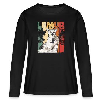 Lemur Catta Ring-tailed lemur - Women's Premium Organic Long Sleeve Shirt - black - Front - Julia (174cm)