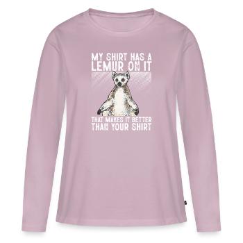 Lemur Catta Ring-tailed lemur - Women's Premium Organic Long Sleeve Shirt - dusky pink - Front - Julia (174cm)