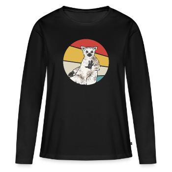 Lemur Catta Ring-tailed lemur - Women's Premium Organic Long Sleeve Shirt - black - Front - Julia (174cm)