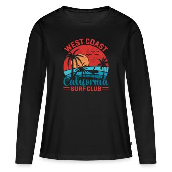 Surf Club California West Coast Beach Palm - Women's Premium Organic Long Sleeve Shirt - black - Front - Julia (174cm)