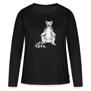Lemur Catta Ring-tailed lemur - Women's Premium Organic Long Sleeve Shirt - black - Front - Julia (174cm)