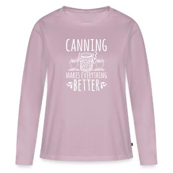 Einmachen Einkochen Lebensmitteln Konservieren - Frauen Premium Bio Langarmshirt - Altrosa - Vorne - Julia (174cm)