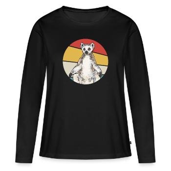 Lemur Catta Ring-tailed lemur - Women's Premium Organic Long Sleeve Shirt - black - Front - Julia (174cm)