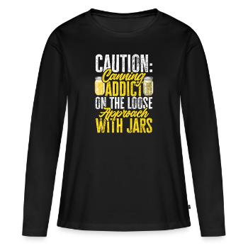 Einmachen Einkochen Lebensmitteln Konservieren - Frauen Premium Bio Langarmshirt - Schwarz - Vorne - Julia (174cm)