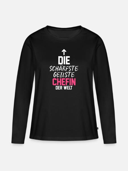 Arbeit Kollegen Büro Teamleiter Führungskraft Chef - Frauen Premium Bio Langarmshirt - Schwarz