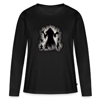 FIGURES D’OMBRE EFFRAYANTES - T-shirt manches longues Premium bio Femme - noir - Devant - Julia (174cm)