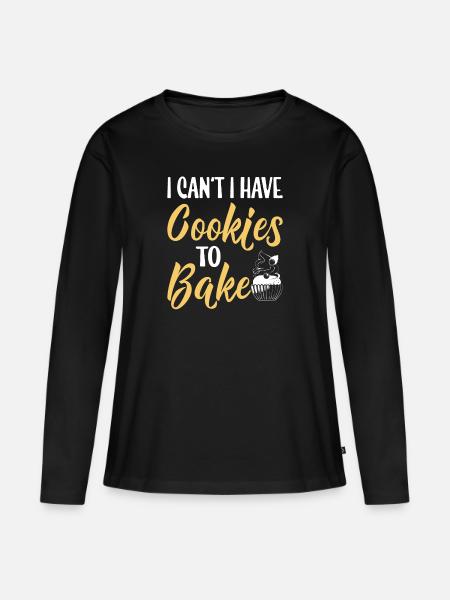 Cookie-Bäcker-Genuss Hobbybäcker - Frauen Premium Bio Langarmshirt - Schwarz