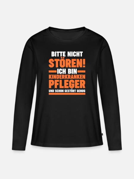 Pfleger Pflegekraft Kinderkrankenpfleger - Frauen Premium Bio Langarmshirt - Schwarz