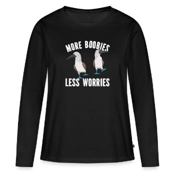 Blaufußtölpel Blue-footed Booby Seevogel - Frauen Premium Bio Langarmshirt - Schwarz - Vorne - Julia (174cm)